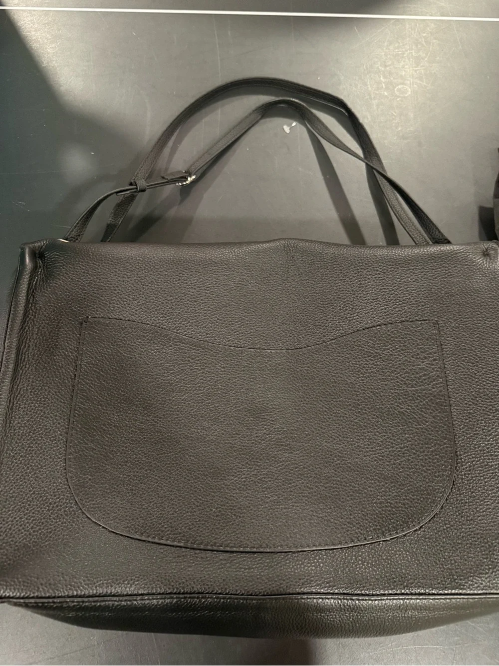 Black Leather Shoulder Flap Bag with CC Turn-Lock